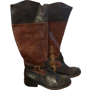 VINCE CAMUTO Brown And Black Leather Tall Boots